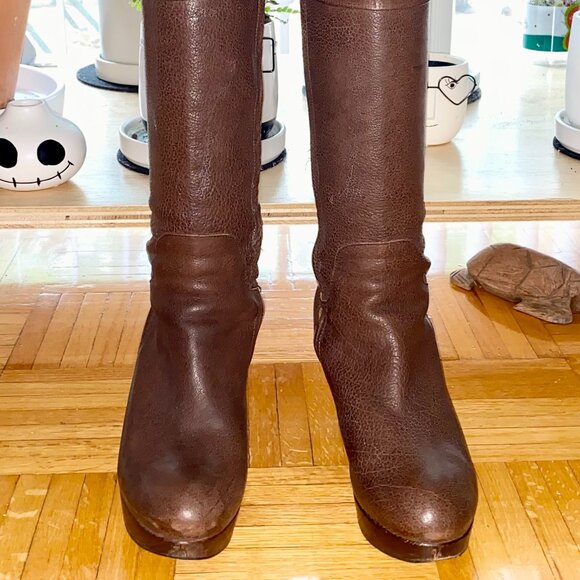 Coclico Leather Knee-High Boots – Brown, Size 39, 3.5" Heel, Made in Spain - Picture 4 of 4